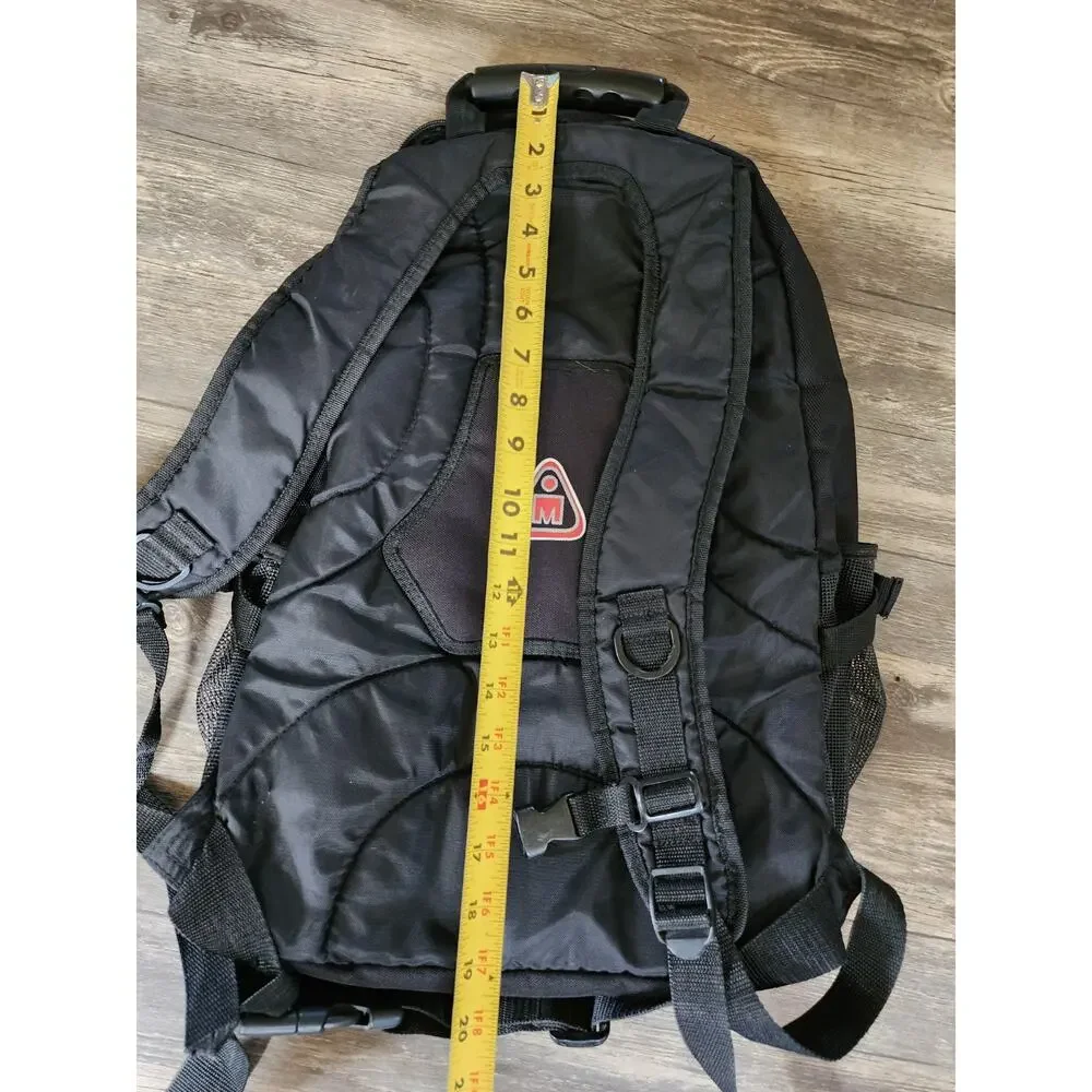 IRONMAN Black Gray Backpack Official Logo Design Athletic Gym Workout Bag Hiking